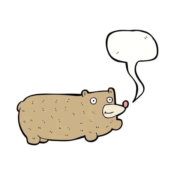 Rolig tecknad björn med tal bubbla — Stock vektor