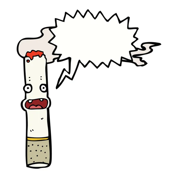 Cartoon cigarette with speech bubble — Stock Vector