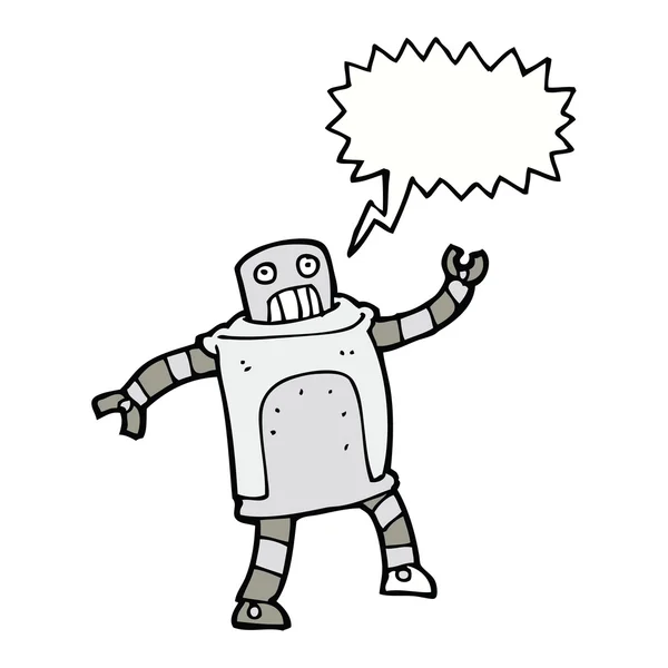 Robot kreskówki z bańki mowy — Wektor stockowy