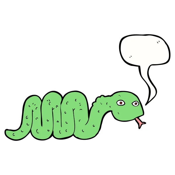 Rolig tecknad orm med tal bubbla — Stock vektor