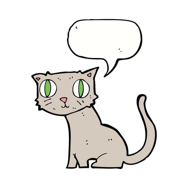 Gato de dibujos animados con burbuja de habla — Vector de stock