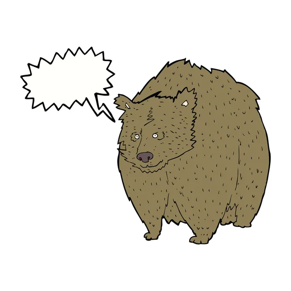Stor bjørnefigur med taleboble – stockvektor