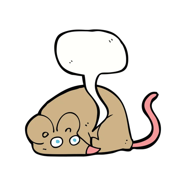 Cartoon-Maus mit Sprechblase — Stockvektor