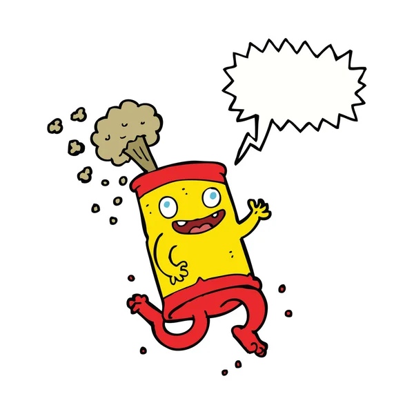 Desenho animado lata de refrigerante louco com bolha de fala — Vetor de Stock