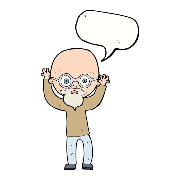 卡通片强调秃头男人有语言障碍 — 图库矢量图片