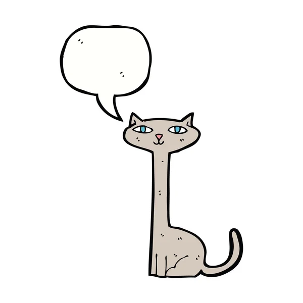 Chat dessin animé avec bulle de parole — Image vectorielle