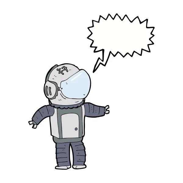 Мультяшный астронавт с речевым пузырем — стоковый вектор