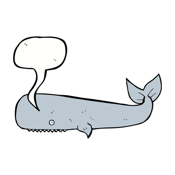 有言语泡沫的卡通鲸 — 图库矢量图片
