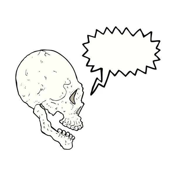 Skull illustration with speech bubble — Stock Vector