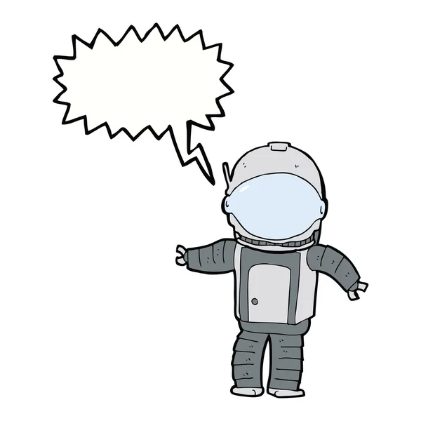 Astronauta dos desenhos animados com bolha de fala — Vetor de Stock