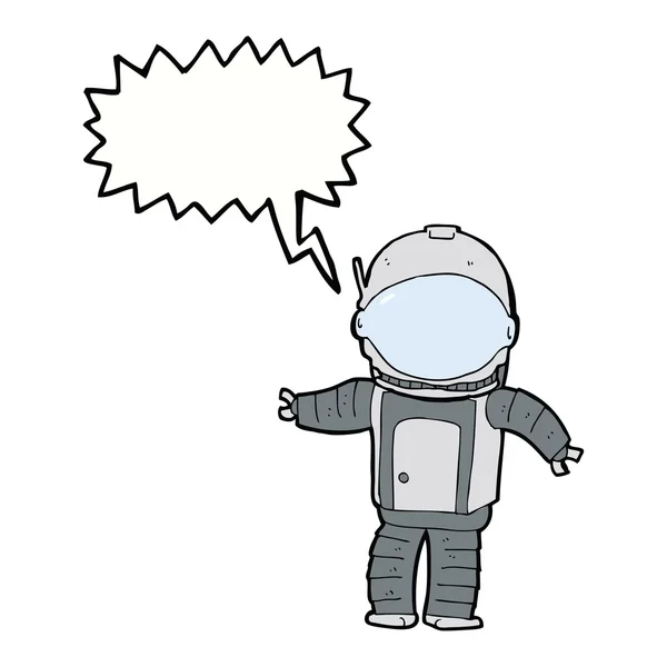 Cartoon astronaut with speech bubble — Stock Vector