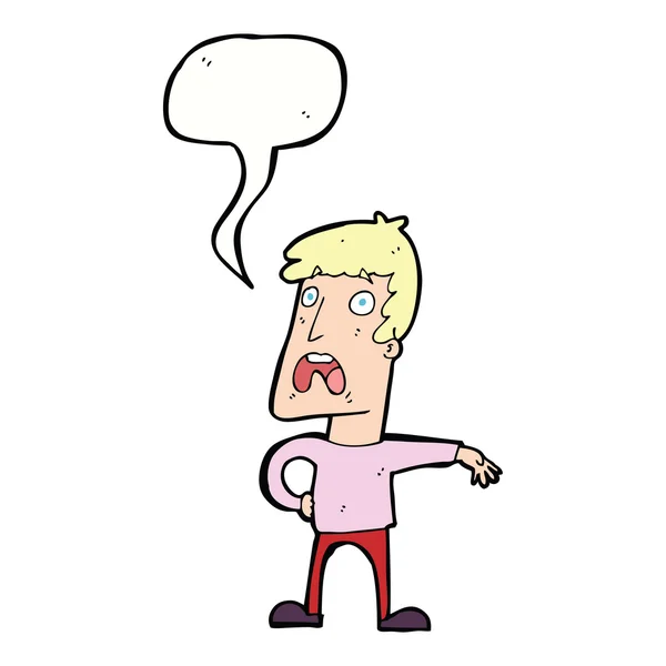 Karikatur klagt Mann mit Sprechblase — Stockvektor