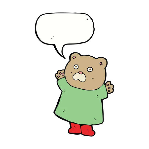 Funny cartoon bear with speech bubble — Stock Vector