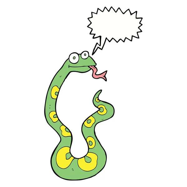 Serpiente de dibujos animados con burbuja del habla — Archivo Imágenes Vectoriales