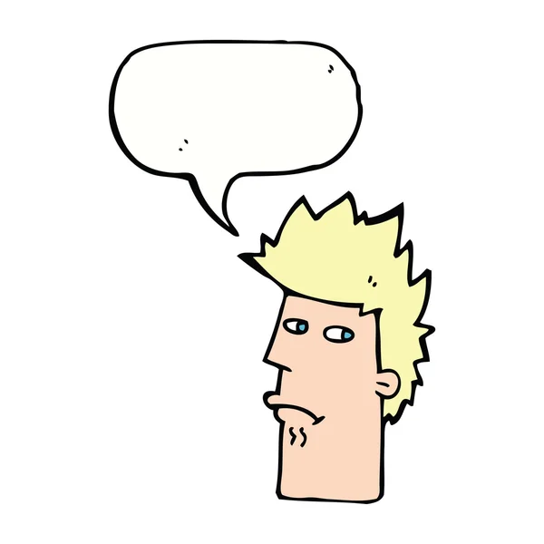Espressione nervosa del fumetto con bolla vocale — Vettoriale Stock