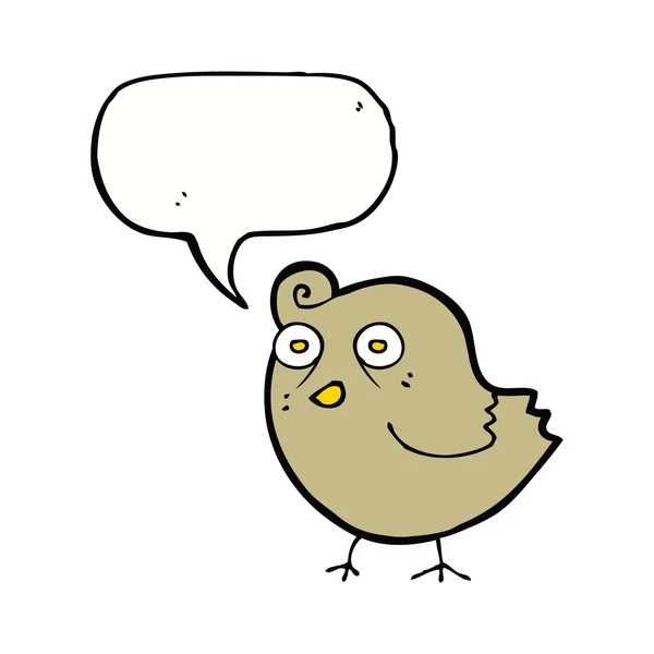 Srandovní kreslený pták s řečovou bublinou — Stockový vektor