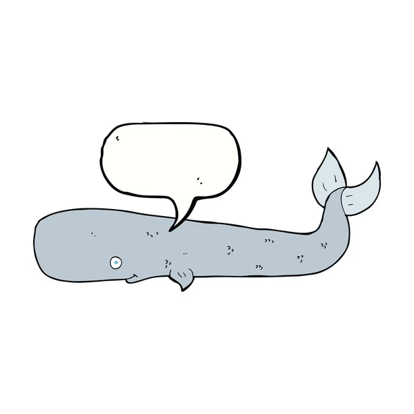 Cartoon whale with speech bubble — Stock Vector