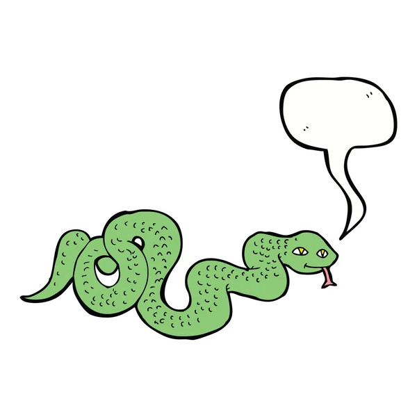 Serpent de dessin animé avec bulle de parole — Image vectorielle