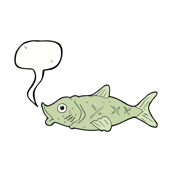 Peces de dibujos animados con burbuja del habla — Vector de stock