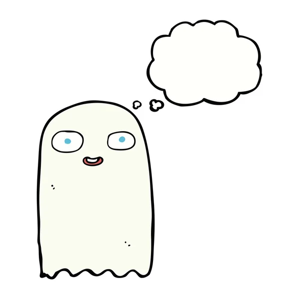 Rolig tecknad spöke med tal bubbla — Stock vektor