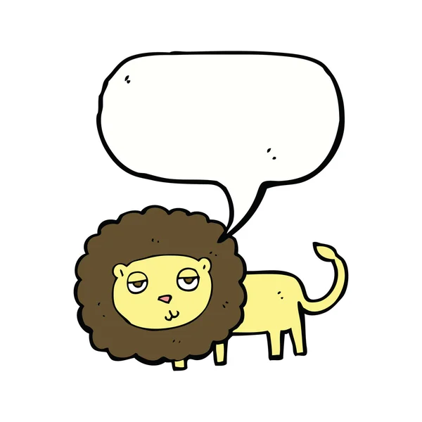 Λιοντάρι κινουμένων σχεδίων με φούσκα ομιλία — Διανυσματικό Αρχείο