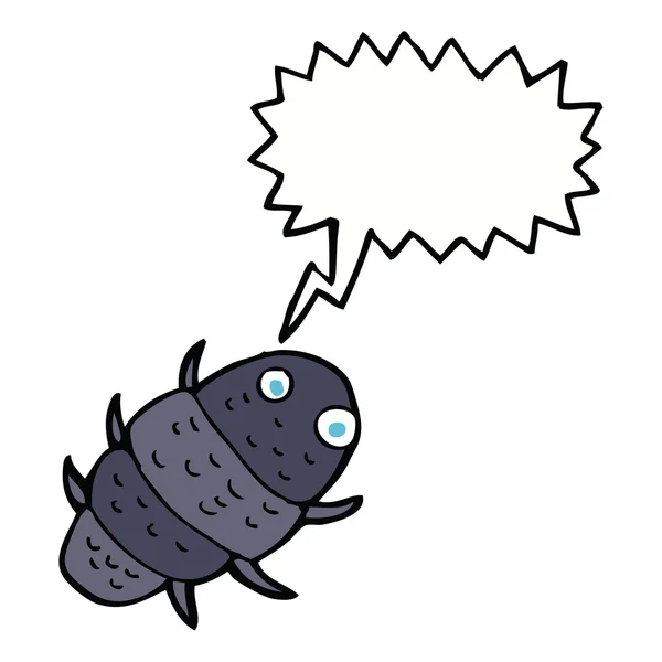 Insecto de dibujos animados con burbuja de habla — Archivo Imágenes Vectoriales