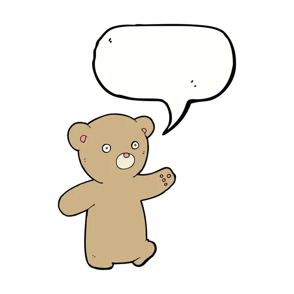 Cartoon teddy bear with speech bubble — Stock Vector