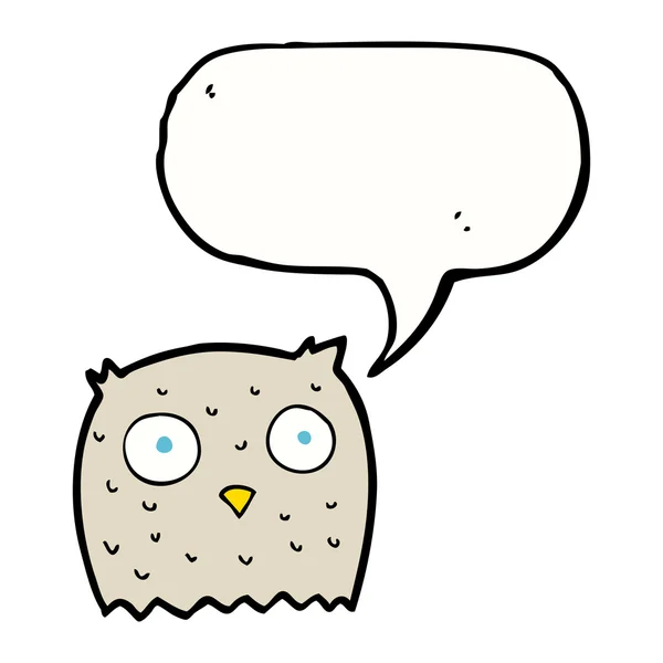 Hibou dessin animé avec bulle de parole — Image vectorielle