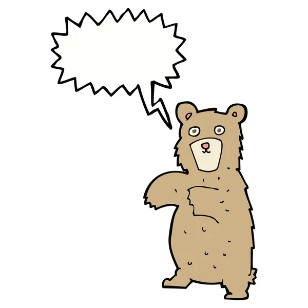 Αρκούδα κινουμένων σχεδίων με φούσκα ομιλία — Διανυσματικό Αρχείο