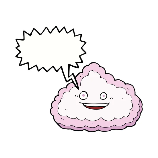 Cartoon decorative cloud with speech bubble — Stock Vector