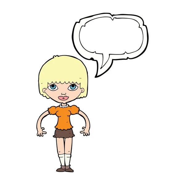 有语言障碍的卡通女郎 — 图库矢量图片