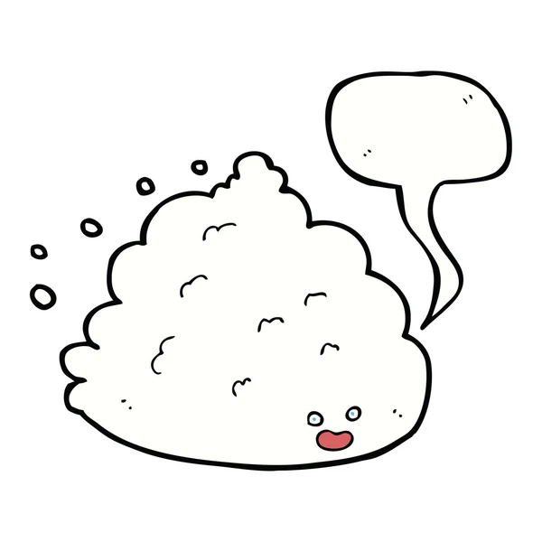Cartoon wolk karakter met spraakbel — Stockvector