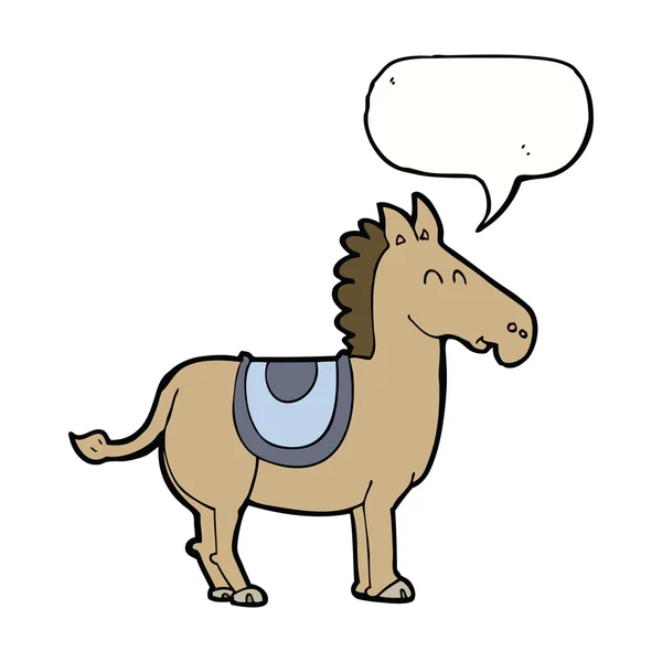 Kartun keledai dengan gelembung ucapan - Stok Vektor