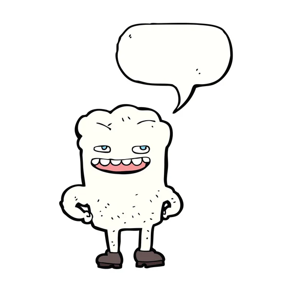 Карикатурный зуб с пузырём речи — стоковый вектор