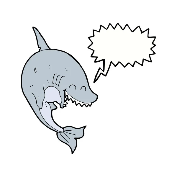 Rekin z kreskówki z bańki mowy — Wektor stockowy