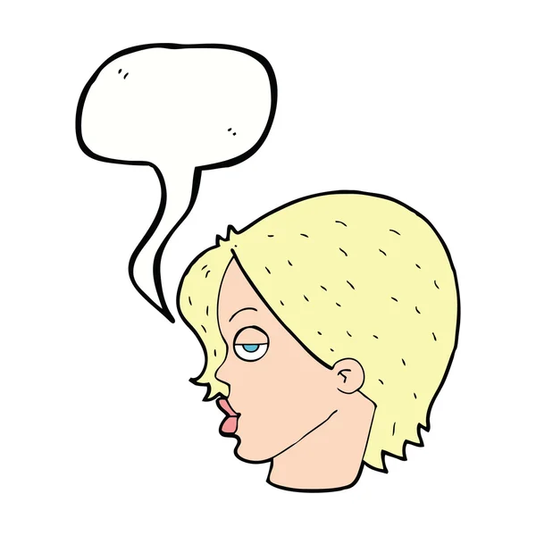 吹き出しと眉を育てる漫画女性 — ストックベクタ