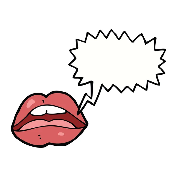 Symbole de dessin animé à bouche ouverte avec bulle de parole — Image vectorielle