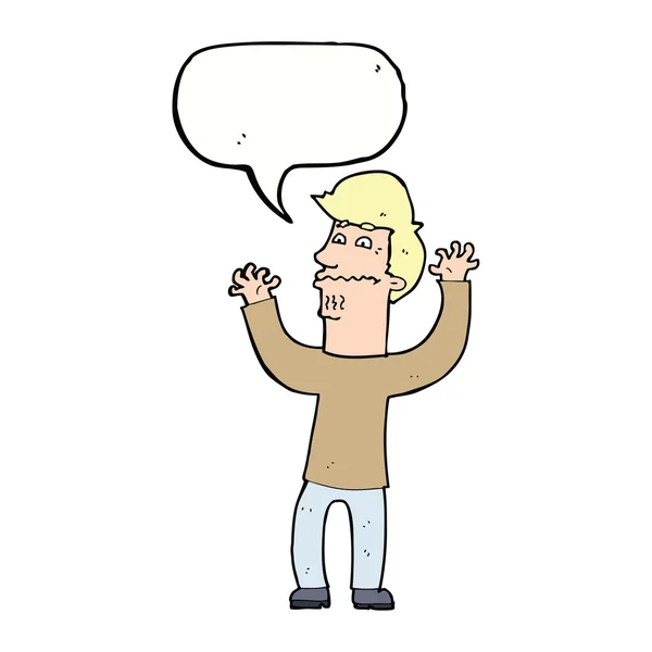 Cartoon nerveuze man met spraakbel — Stockvector