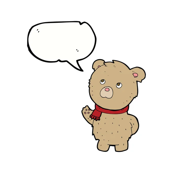 Cartoon teddy bear with speech bubble — Stock Vector