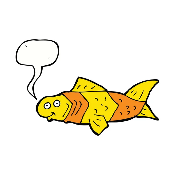 Cartoon lustige Fische mit Sprechblase — Stockvektor