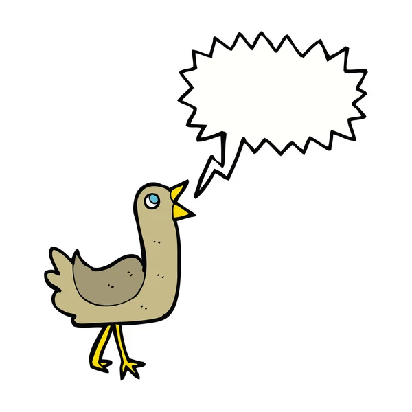 Cartoon-Vogel mit Sprechblase — Stockvektor