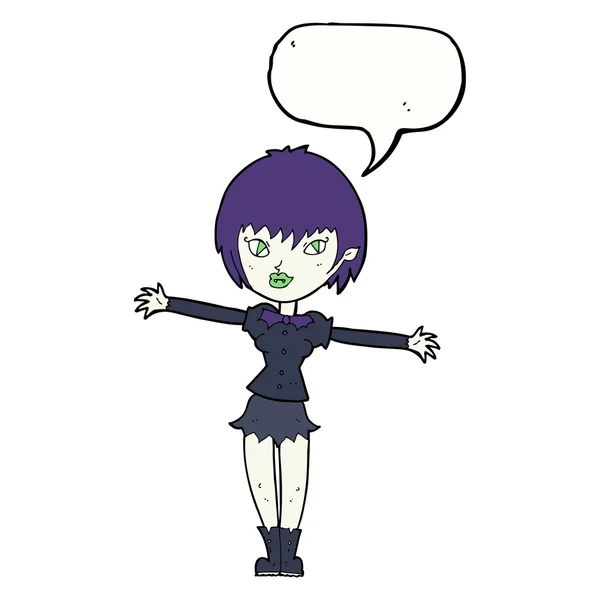 有语言障碍的卡通吸血鬼女孩 — 图库矢量图片
