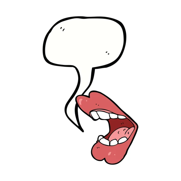 Мультяшный рот с пузырём речи — стоковый вектор