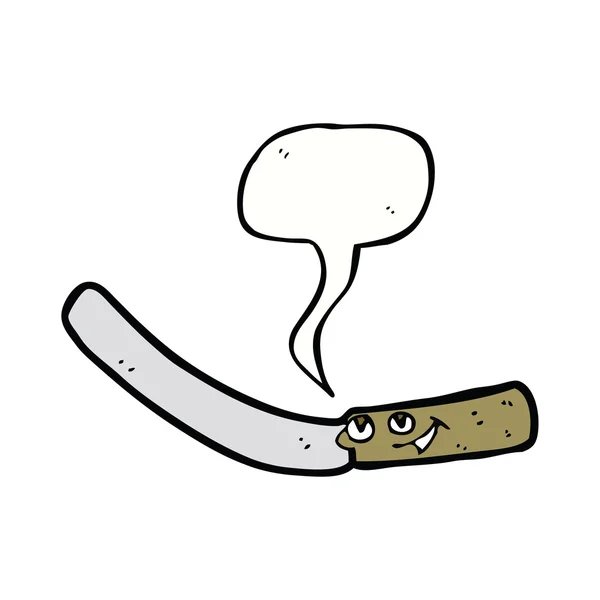 Cuchillo de cocina de dibujos animados con burbuja de habla — Vector de stock