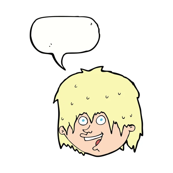 Dibujos animados hombre feliz con burbuja de habla — Vector de stock