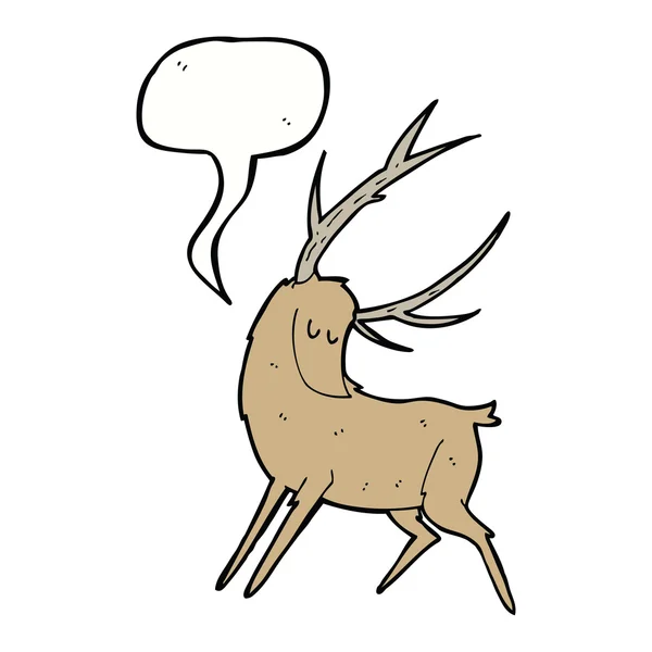 Cerf de dessin animé avec bulle de parole — Image vectorielle