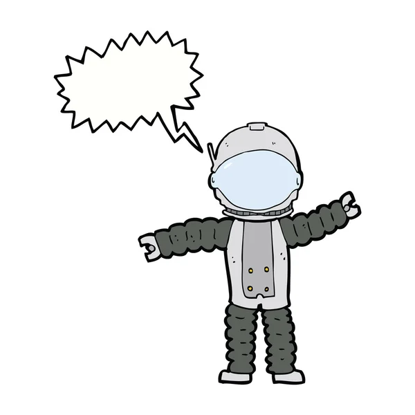 Cartoon astronaut with speech bubble — Stock Vector