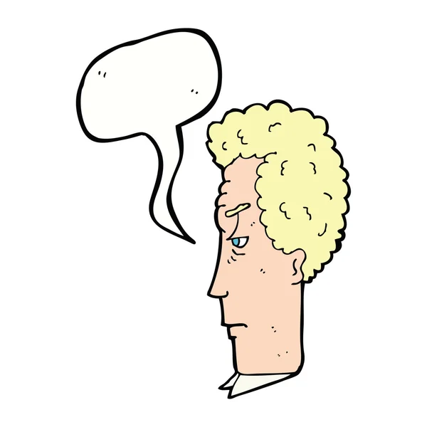 Dessin animé ennuyé homme avec bulle de parole — Image vectorielle