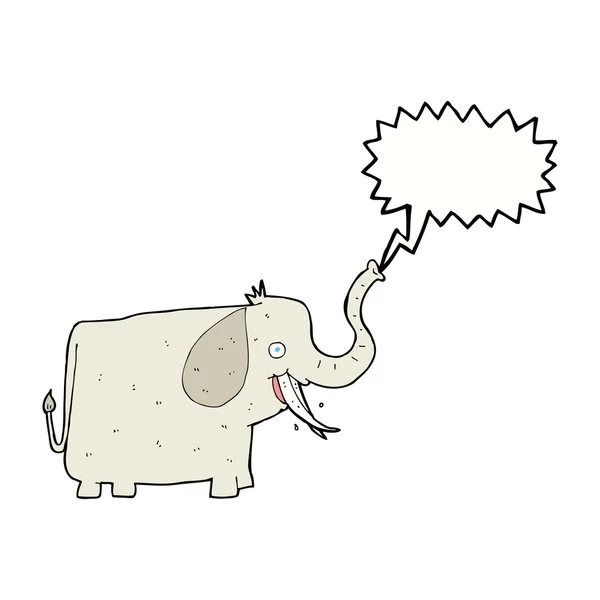 Dibujos animados elefante feliz con burbuja de habla — Archivo Imágenes Vectoriales