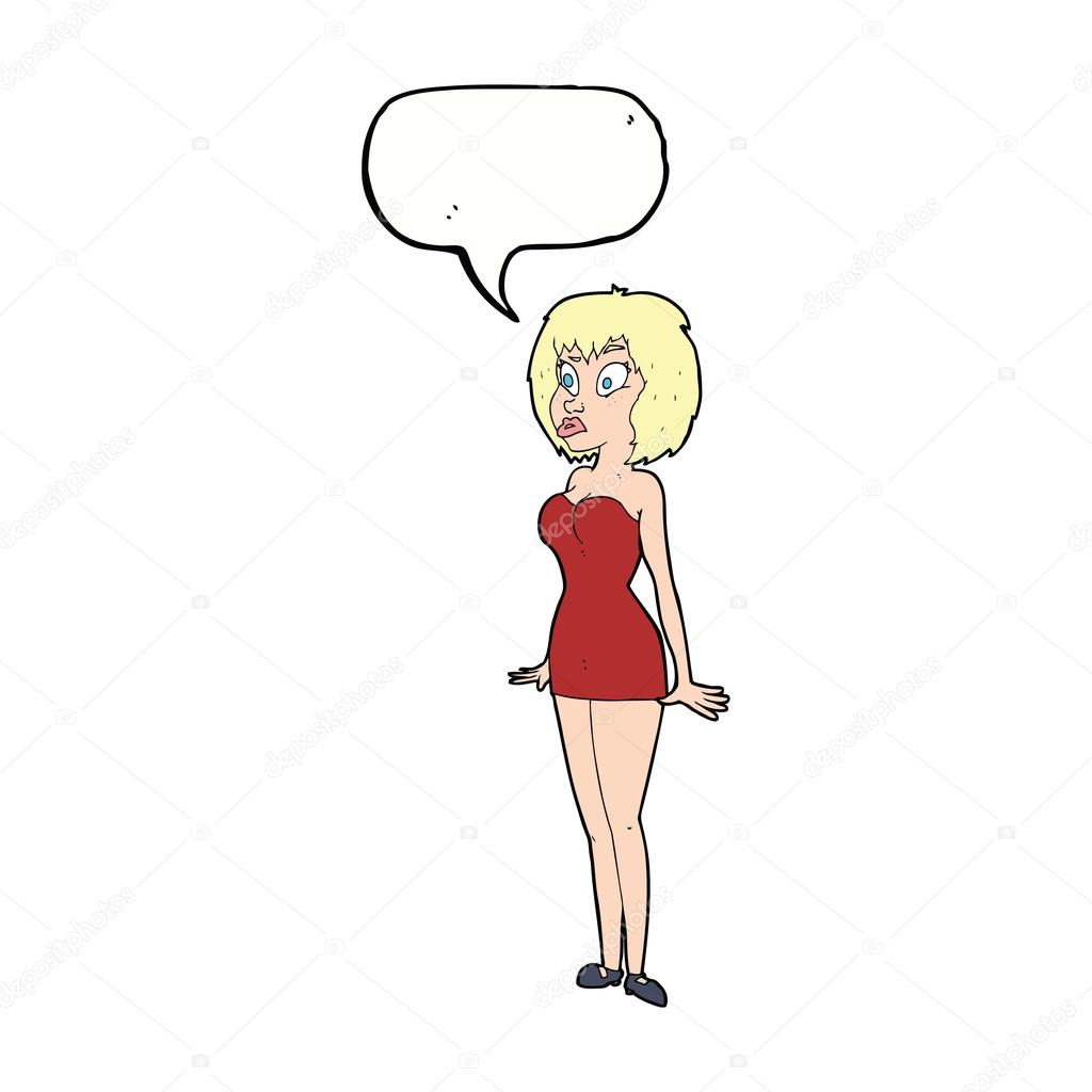 Robe Dialogue Surprise Courte De Caricature Femme Bulle En Avec LqRjA354